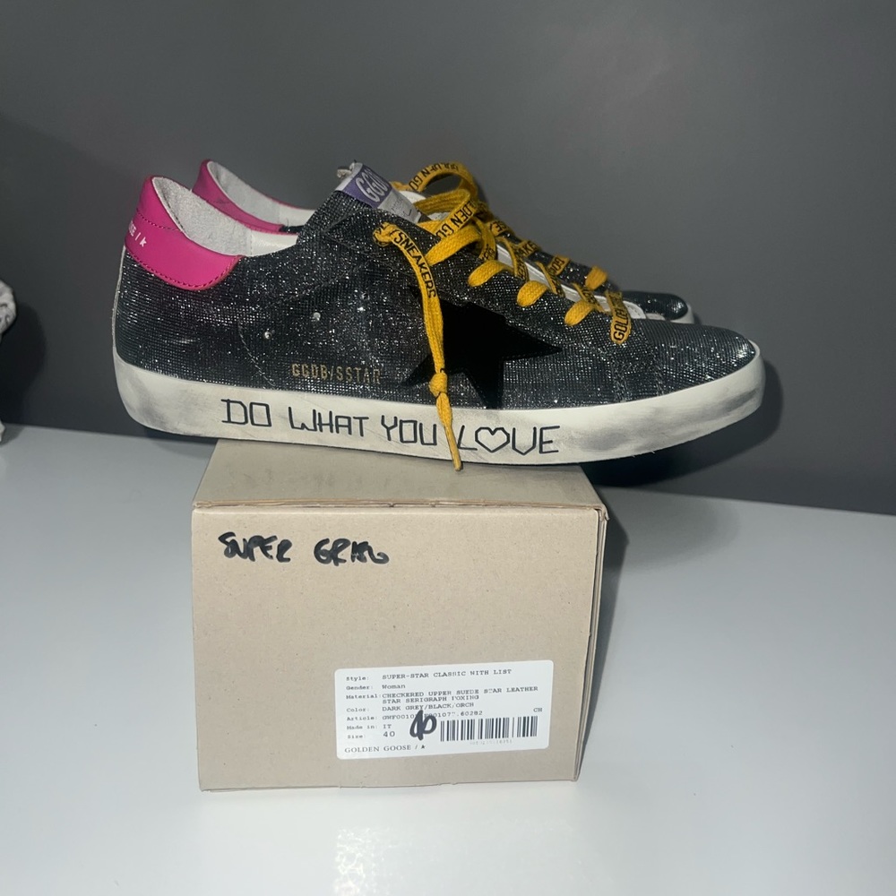 Black sparkle, hot pink golden goose, brand new! Size 40